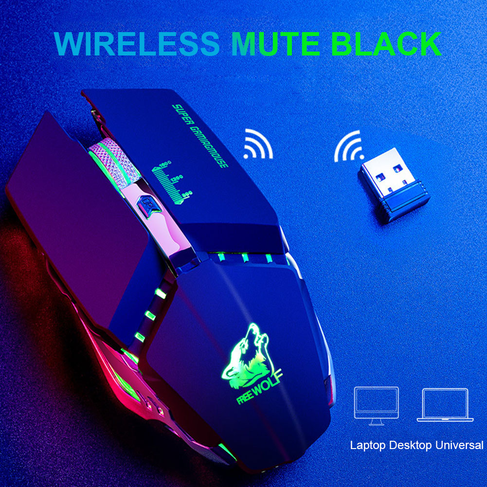 X11 2.4G For PC Gaming Wireless Mouse Universal Office USB Rechargeable Laptop LED Backlit Optical DPI Machinery Colorful Light