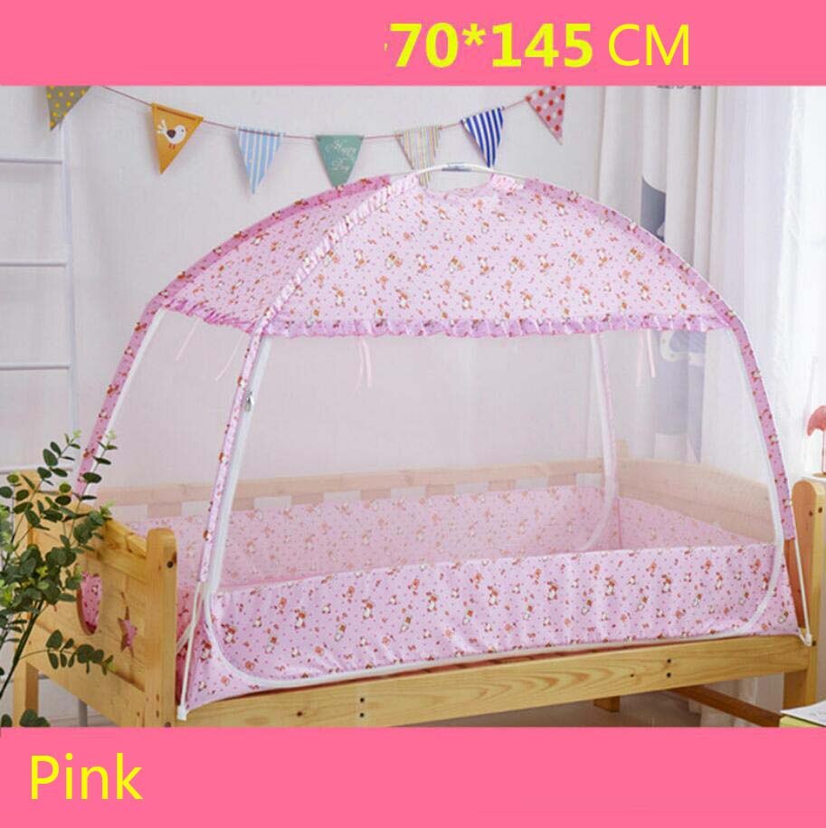 Opvouwbaar klamboe in meerdere maten voor kinderen, zomerluifel voor babybedje, anti-muggentent, mongoolse yurt, klamboe: Roze -70 x 145cm