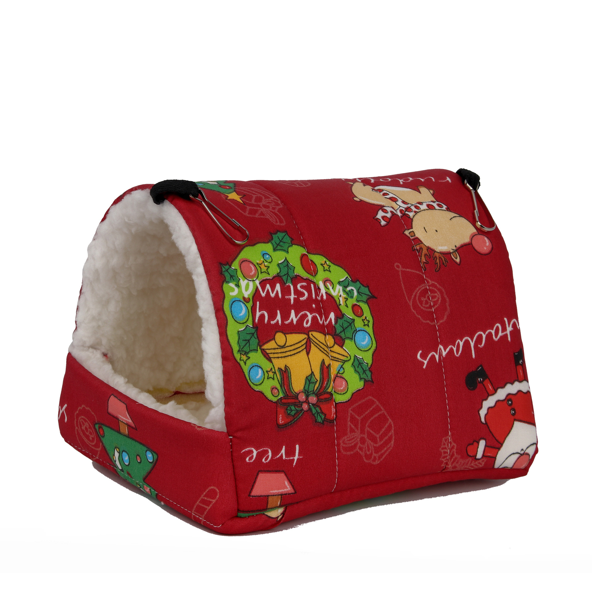 Cama para pájaros con estampado bonito, Mini jaula para conejo, estera para ardilla, nido de conejillo de indias, casa para hámster, Animal PEQUEÑO, cama para dormir, jaula colgante para mascotas, 1 ud.: M / Verde