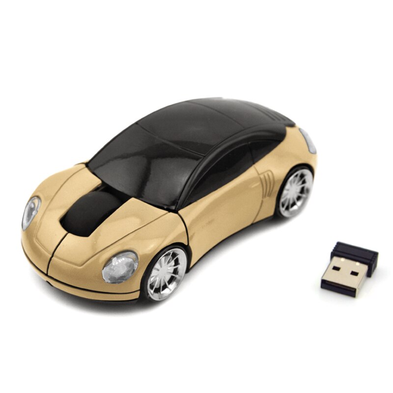 Kühlen Drahtlose Auto Maus USB Optische 1600 DPI Empfänger Gaming 3D Gamer Mäuse Für Laptop Notebook PC Computer Für Macbook: Gold