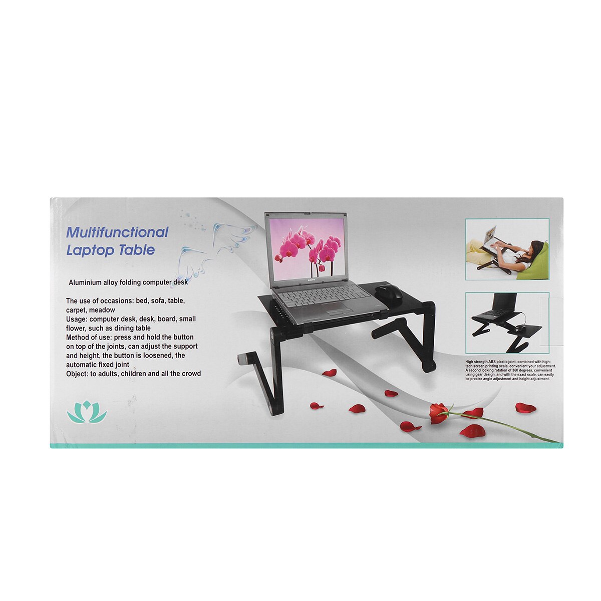 Adjustable Laptop Desk Ergonomic Computer Desk With Fan Portable Height Adjustable For TV Bed Lapdesk Tray PC Mouse Table Stand