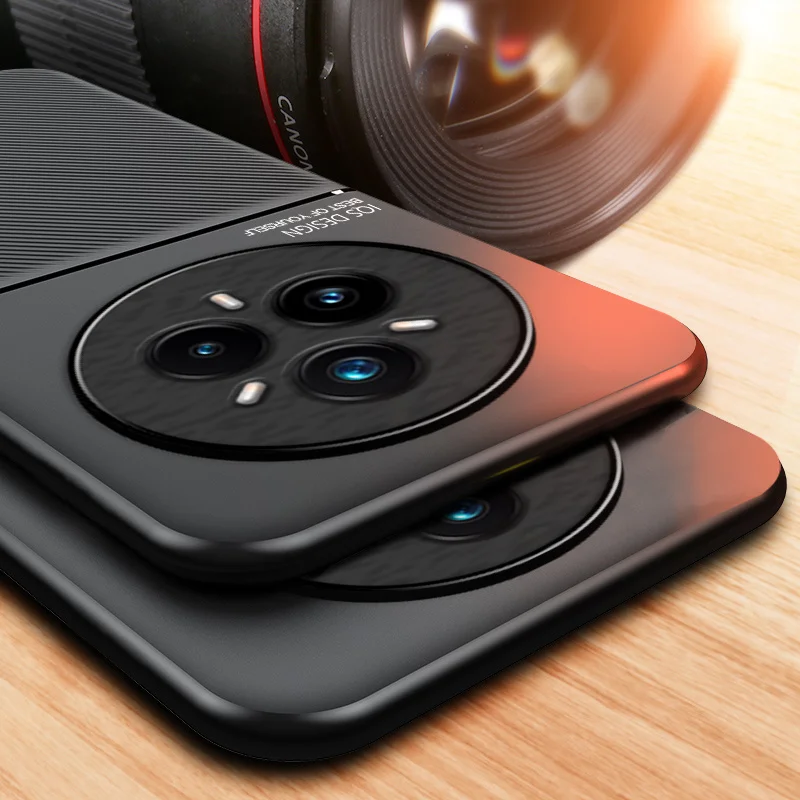 Voor Realme 14 Pro Plus 5g Case Luxe Zacht Leer Telefoon Gevallen voor Realme 14 pro plus Auto magnetische Houder Cover