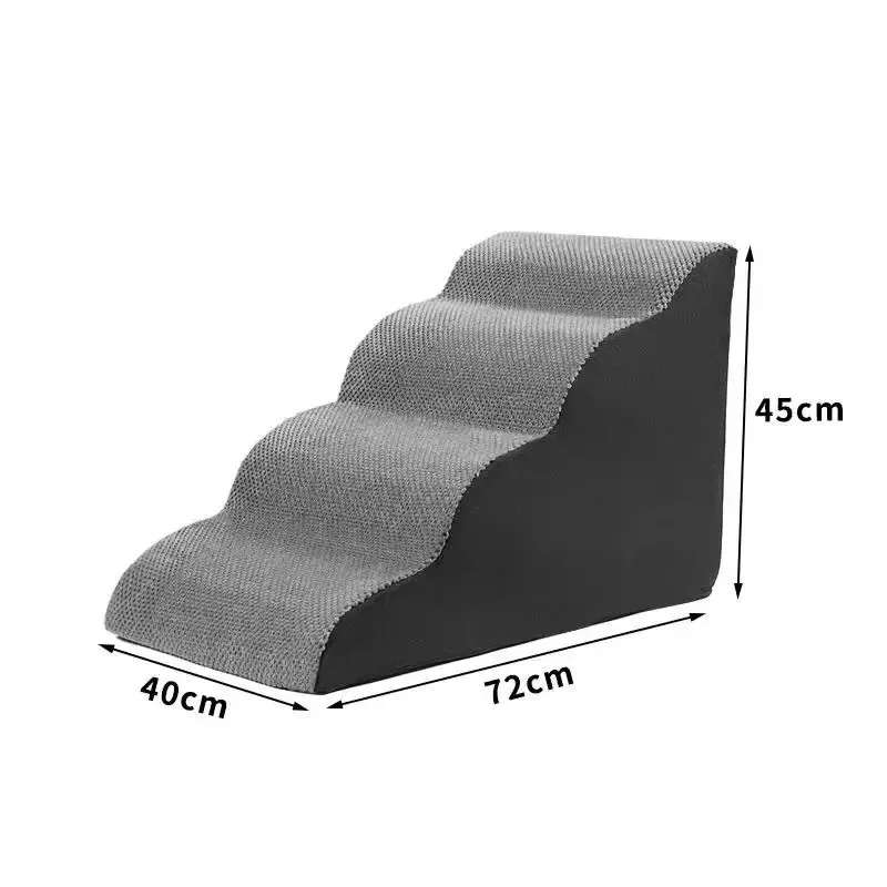 Dog Stairs Ramp for High Beds, 4-Step Dog Steps for Small Dogs and Cats, Pet Stairs, Non-Slip Balanced Pet Step Indoor: Sunny Yellow