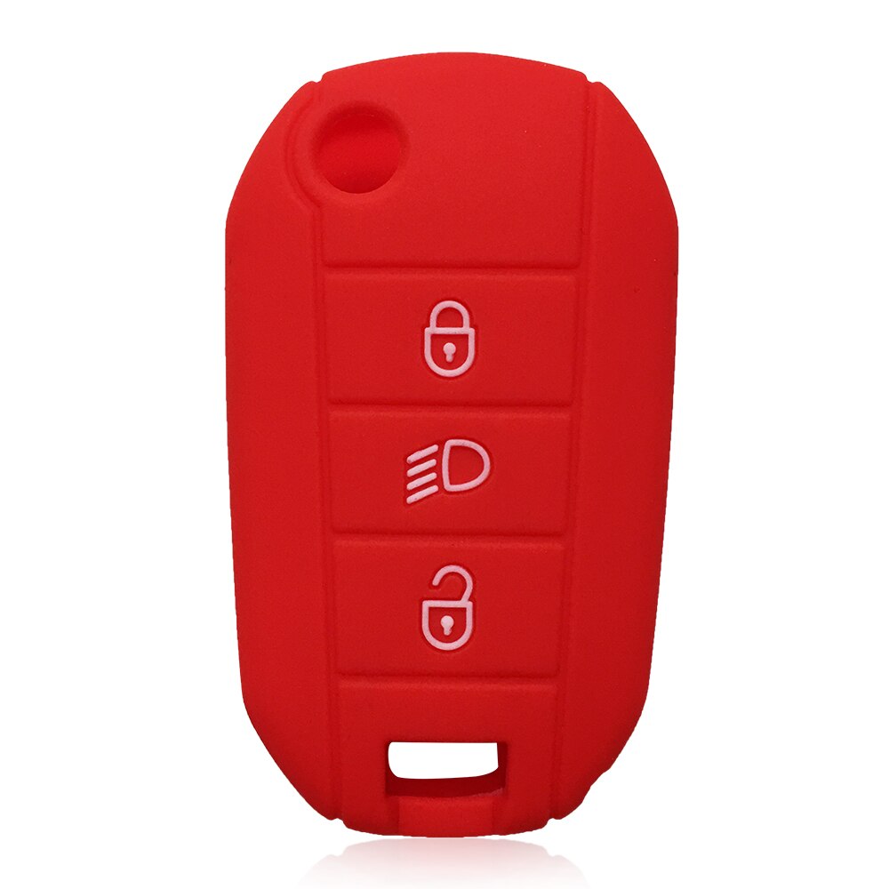 Nøgleetui til citroen  c3 c4 cactus  c5 x7 berlingo  c8 til peugeot 5008 207 208 3008 307 308 508 407 silikone nøgleholder nøglering: Type b rød