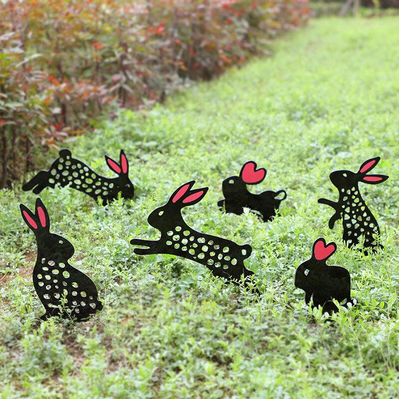 DIY Rabbit Pattern Art Garden Yard Metal Sculpture Home Decor Garden Decoration Outdoor Jardin Decoration Exterieure