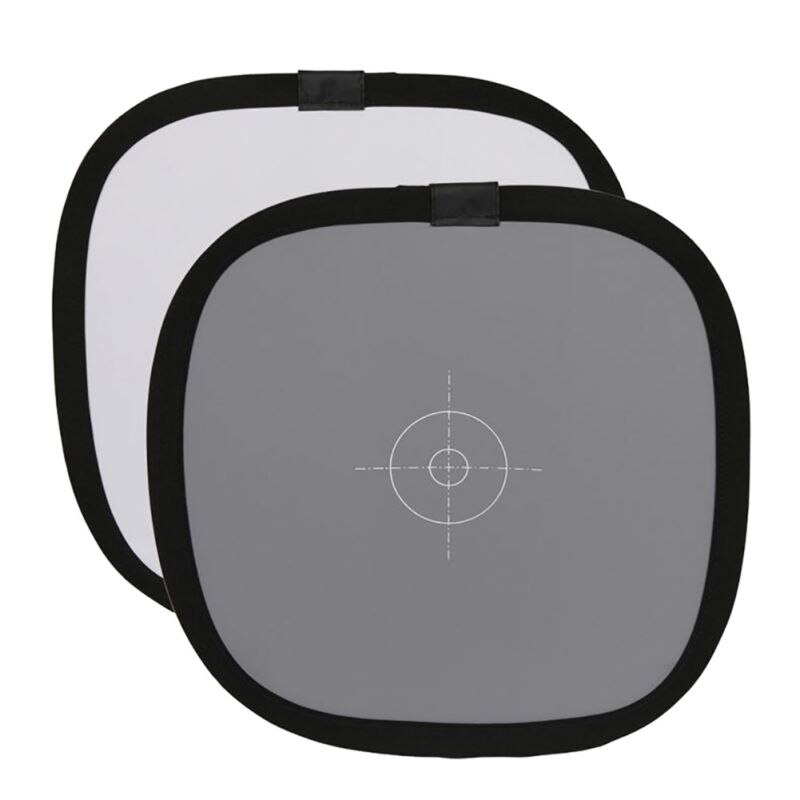 Foldbar grå kort reflektor hvidbalance dobbelt ansigts fokuseringsbræt bærbart 30cm 18%  fokusbræt med bæretaske