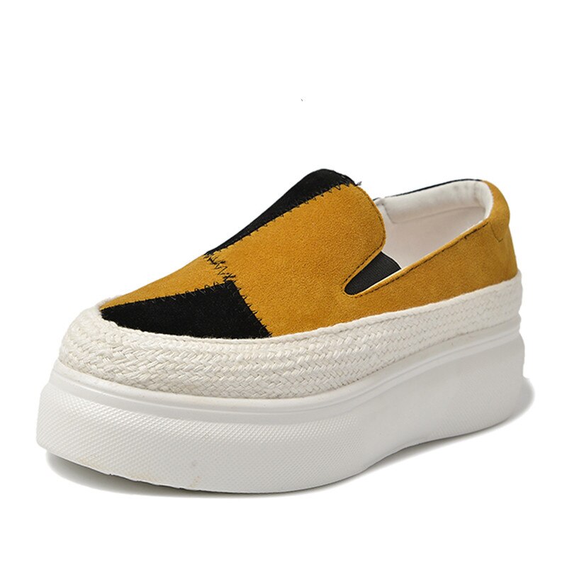 Ronde neus dames loafers schoenen instappers klompen platform gemengde kleuren damesschoenen herfst dames all-match casual