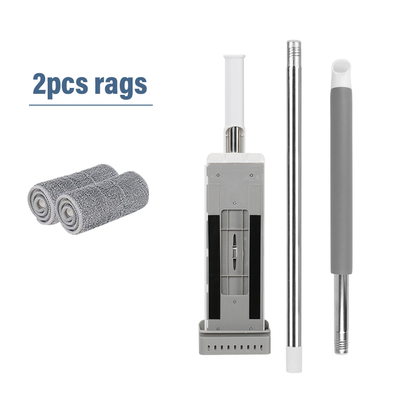 Fregona plana con cubo plegable, accesorio manos libres, almohadilla de repuesto de microfibra, giratoria automática, limpieza del hogar: 2pcs mop rags