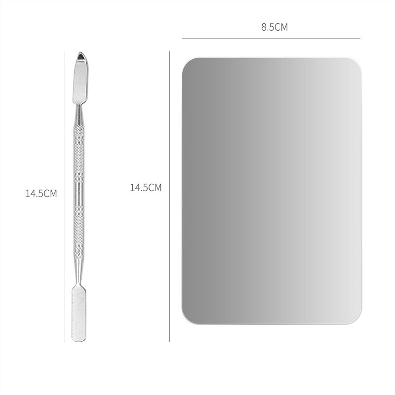 1Pcs Rvs Aquarel Verf Palet Lade Mengstaaf Spatel Set Voor Nail Art Schoolbenodigdheden Olieverf Make-Up gereedschap: 2