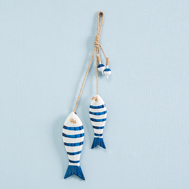 Natuurlijke Houten Vis Muur Opknoping Ornament Coastal Strand Hout Vis Decoratie Voor Thuis Muur Decor