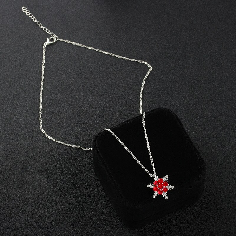 Copo de nieve Glamour señora colgante collar de boda cadena Frozen copo de nieve forma collar para niños o niñas