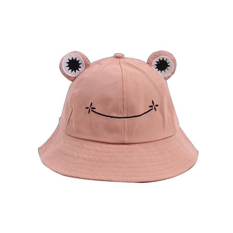 Adult Women Children Sunscreen Summer Outdoor Hat Cute Frog Letter fisherman hat Women Cover Fisherman Cap Hat: 10 Children