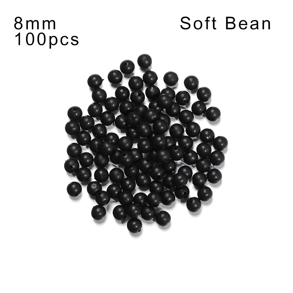 100PCS 3mm-12mm Plastic Black Round Fishing Floats Beads Spacer Stopper Soft Hard Beans Fishing Lures Bait Hook Rig Accessories: Orange