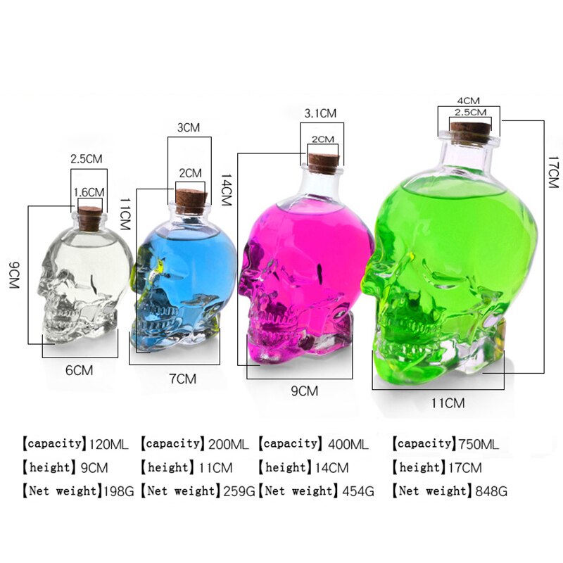 Crystal Skull Head Shot Glass Party Transparent Champagne Cocktails Beer Coffee Wine Bottle Doomed Drinkware Bar Tools