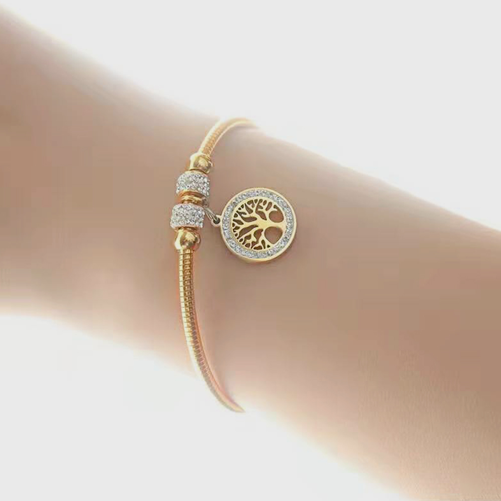 Hohlen Baum Blume Armbänder Für Frauen Edelstahl Kristall Charme Armbänder Magnet Armreifen Schmuck