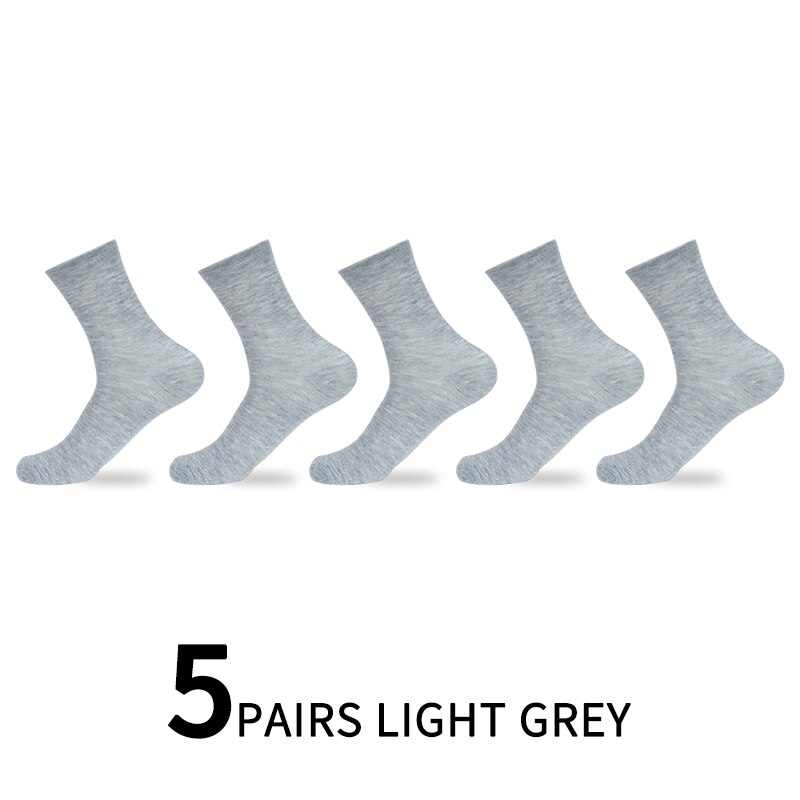 5/10 Pairs / Lot Heren Katoenen Sokken Stijlen Zwart Business Sok Ademend Lente Zomer Herfst Winter Voor Mannelijke effen Kleur: 5 pairs grey