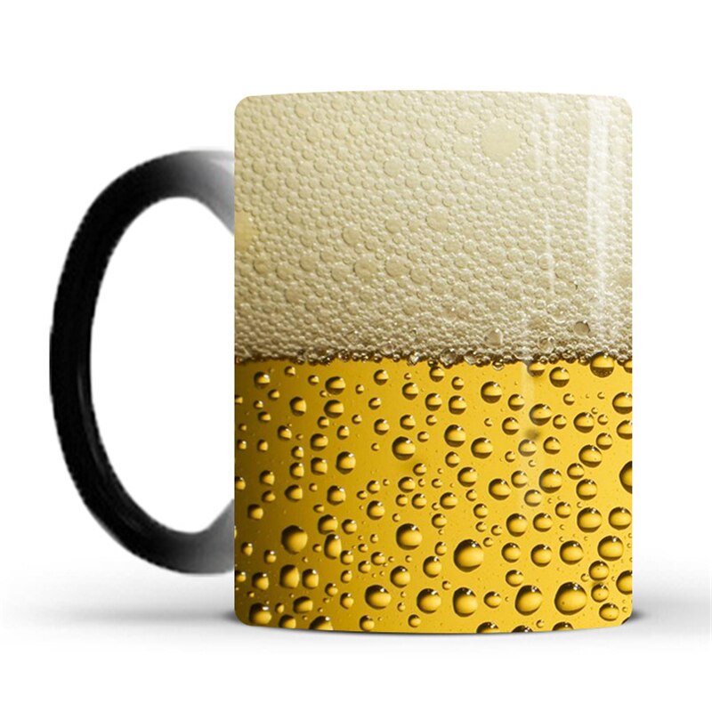 Funny Beer Bubble Color Changing Mug Thermochromic Eco-Friendly Ceramic Cup Home Office Drinkware Water Tea Beer Mugs