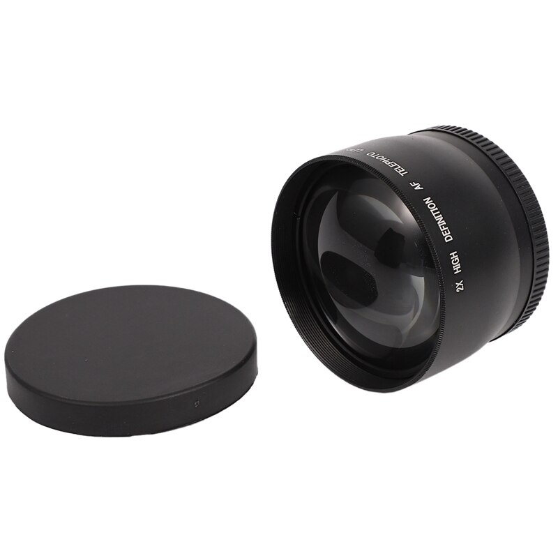 58mm 2X teleobjetivo lente para Canon EOS 1200D 1100D 700D 650D 600D 550D 500D 60D 70D 7D 6D Cámara