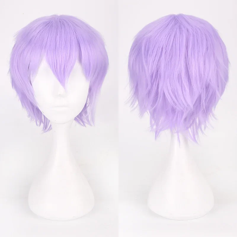 Wolf schneiden Mit Pony abgehackt Cosplay Party Perücke Für Männer Frauen Rosa verrotten Blau Lila Koreanischen Stil Mann Perücke Synthetische Kurze Perücken