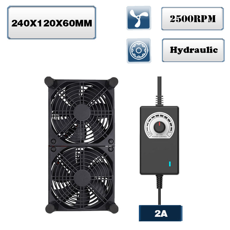Routerfläkt tv-boxfläkt 120mm 240mm 360mm gör-det-själv-tv-boxkylfläkt med hastighetsregulator 80v-240v & skyddande nät skrivbordskylfläkt: 3mm / Blå