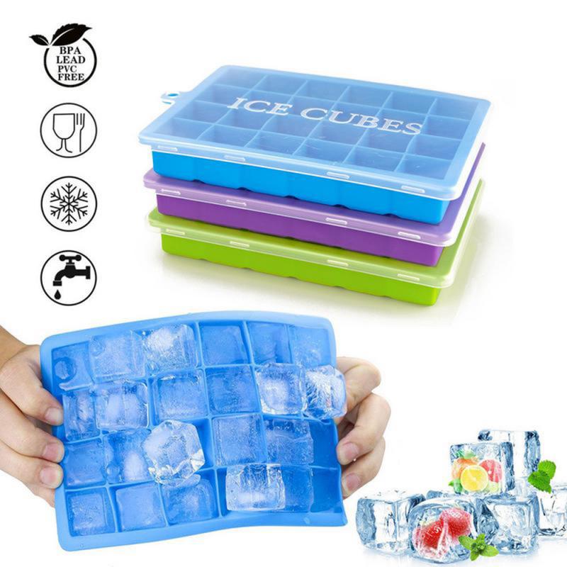 Tray Easy POP Out Silicone Round Cubes Maker Drink Freezer Jelly Moulds