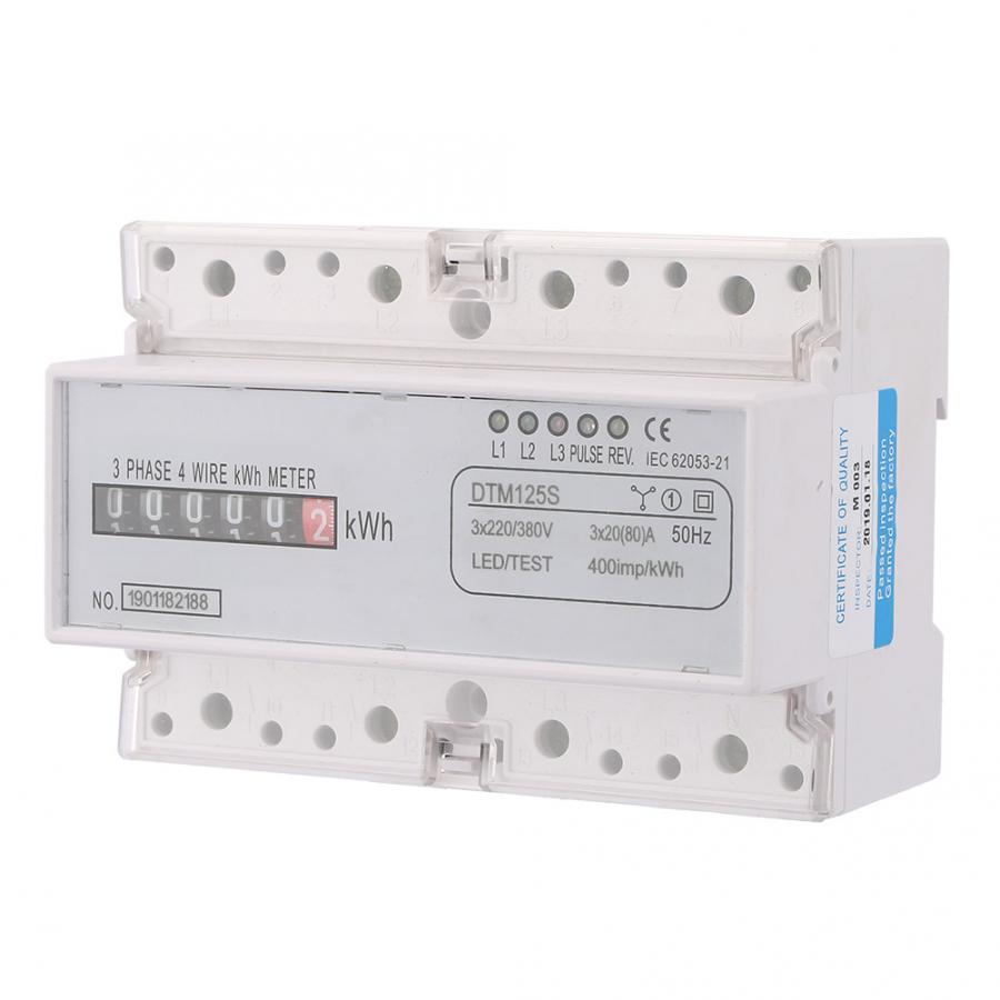Digitale Wattmeter Watt Meter 220/380 V 20-80A Energieverbruik Digitale Elektrische Power Meter 3 Fase KWh Meter Wattmeter power