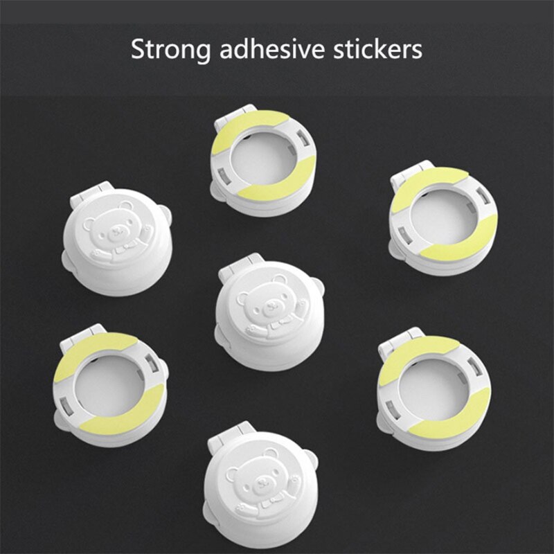 67JC Lovely Bear Child Safety Locks Washing Machine Button Covers Baby Proofing Safety Locks Latch for Toilet Trash Cans