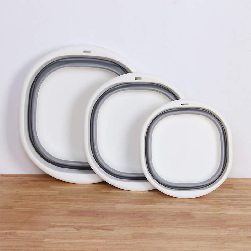 Lavabo Pliable Portable en Plastique, Lavabo de Voyage, Rangement Domestique, Lavabo à illant Pliant: Gris clair