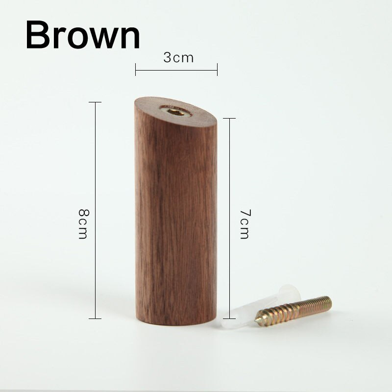 Natuurlijke Hout Kleerhanger Muur Gemonteerde Kapstok Decoratieve Sleutelhouder Hoed Sjaal Handtas Opslag Hanger Badkamer Rack: 5