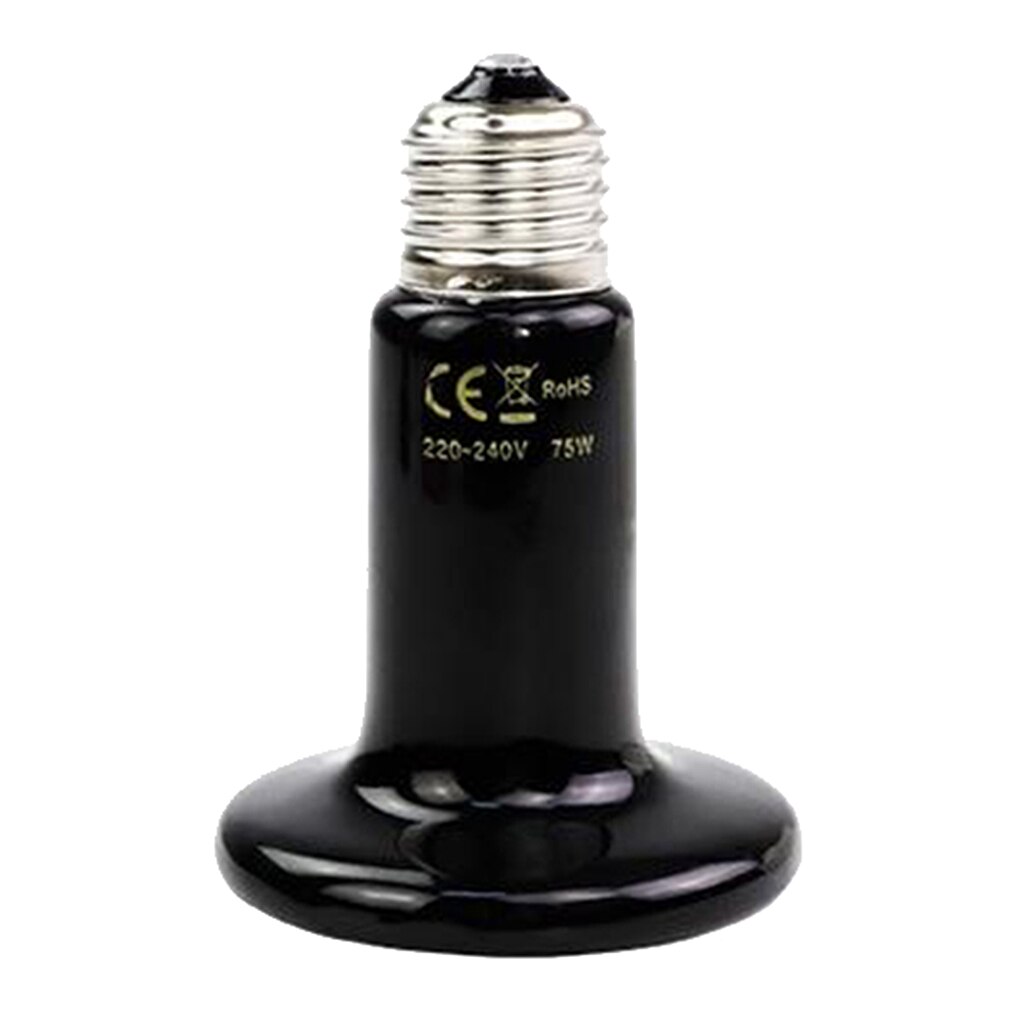 Reptiel Warmtelamp Infrarood Keramische Verwarming Niet-Licht Lampen Emitter 220V Zwart