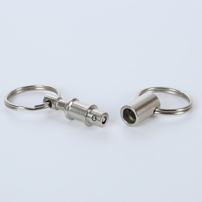 1 pièces porte-clés détachable double porte-clé en acier chromé porte-clés amovible porte-clés