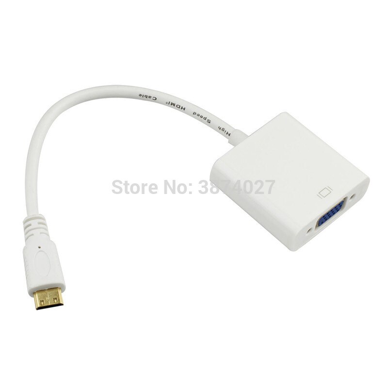 MINI HDMI a VGA, MINI convertidor de HDMI a VGA chapado en oro de alta velocidad 1080P, adaptador macho a hembra para cámara HDTV