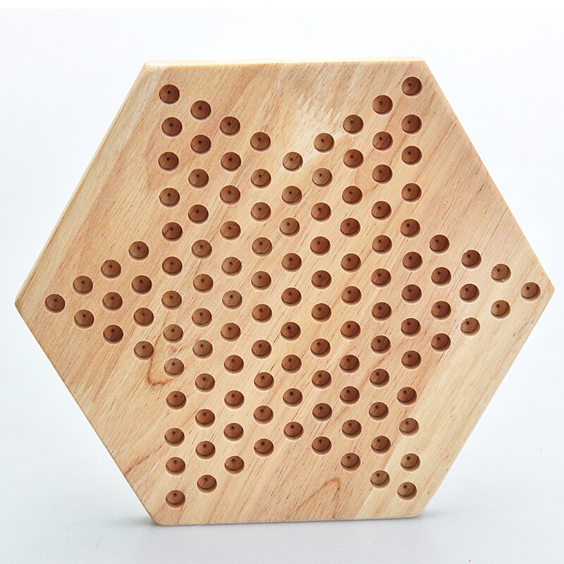 Tafel Spel Houten Hexagon Checkers Ouder-Kind Party Interactief Spel Speelgoed Kinderen Puzzel Klassieke Chinese Checkers Set Speelgoed