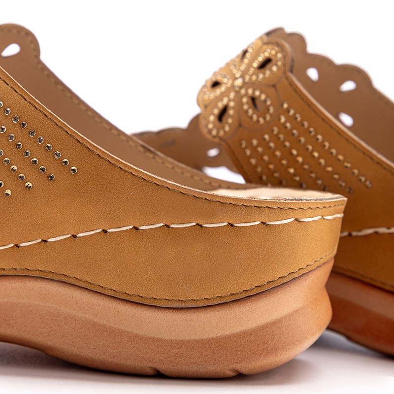 Summer ladies sequin wedge slippers slip thick slippers soft and comfortable casual shoes outdoor beach sandals