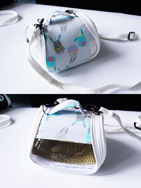 Portable Bird Cage Parrot Carrier Bag Transparent Vine Hamster Lizard Backpack Sugar Glider House for Small Pet Outdoor Travel: Grey vine / M 23X20XH15CM