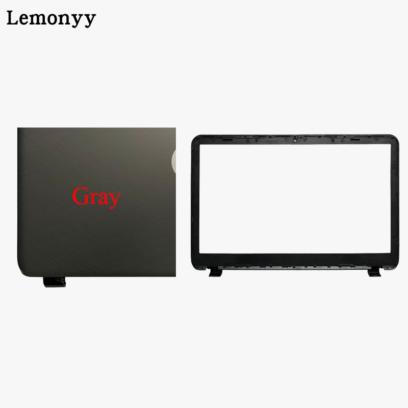 Laptop Top LCD Zurück Abdeckung/LCD Vordere Lünette/Scharniere für HP 15-G207NL 15-g209nl 15-g210nl 15-g070nr 15-G501NR: Gray and B