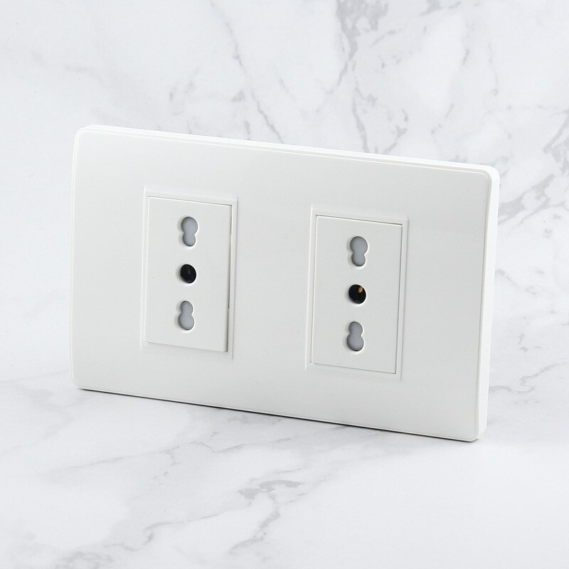 Wall Sockets Italy Plug EU Outlets 1/2/3 Way Italian Electrical Power Socket Ground PC Panel Flame Retardant Material Outlet
