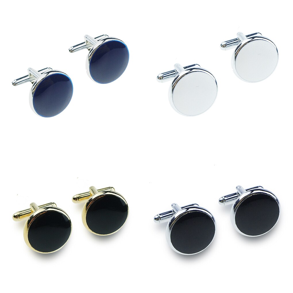 8PCS/Set Retro Round Shape Oil Cufflinks Stud Plated Geometric Sleeve Cuff Button Shirt Jewelry