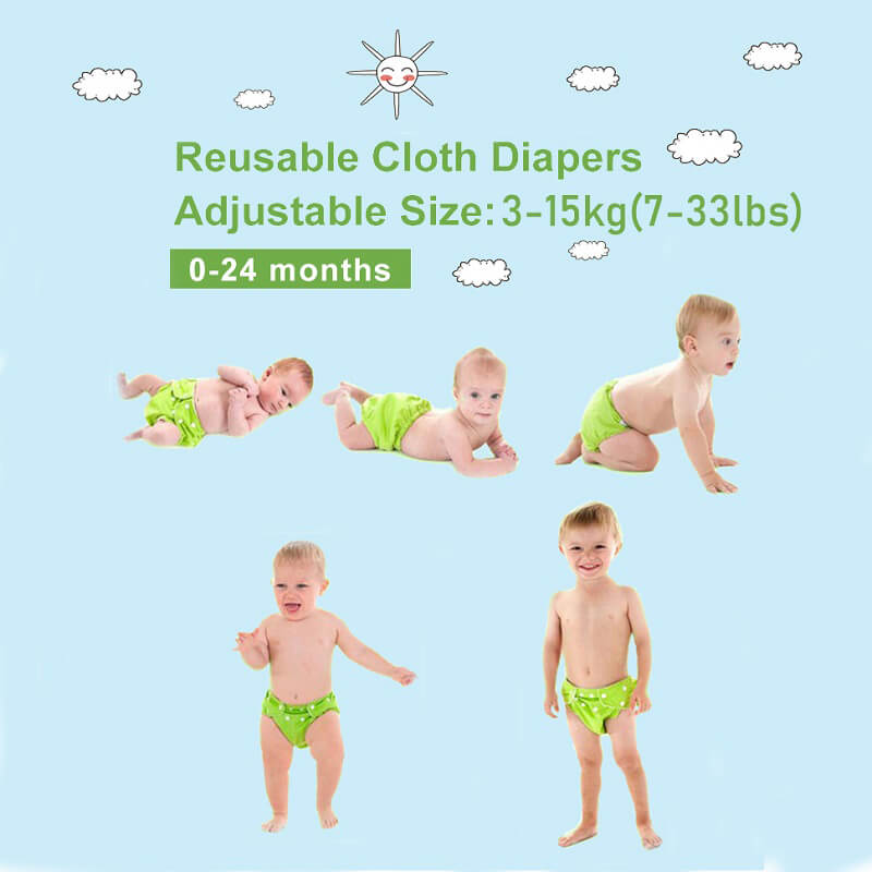 Cloth Diaper 4pcs/Set Reusable Nappies Diapers Inserts Potty Training Pants Newborn Cloth Diapers PUL Fabric Nappy Baby