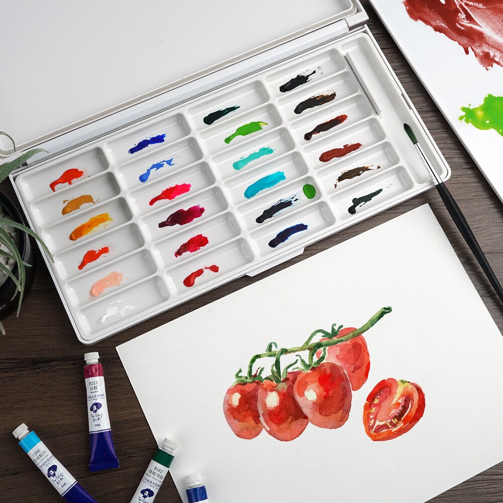 Paul Rubens Aquarel Palet Plastic Doos Premium Hydraterende Met 2 Soorten Onafhankelijke Paletten Geschikt Voor Aquarel