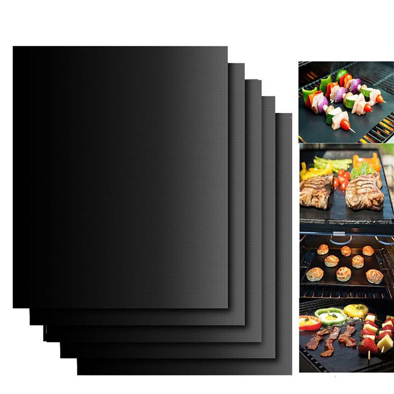 Kökstillbehör silikonbakmatta bbq matlagningsmatta svart återanvändbart nonstick-ark ugnsfack köksredskap köksredskap