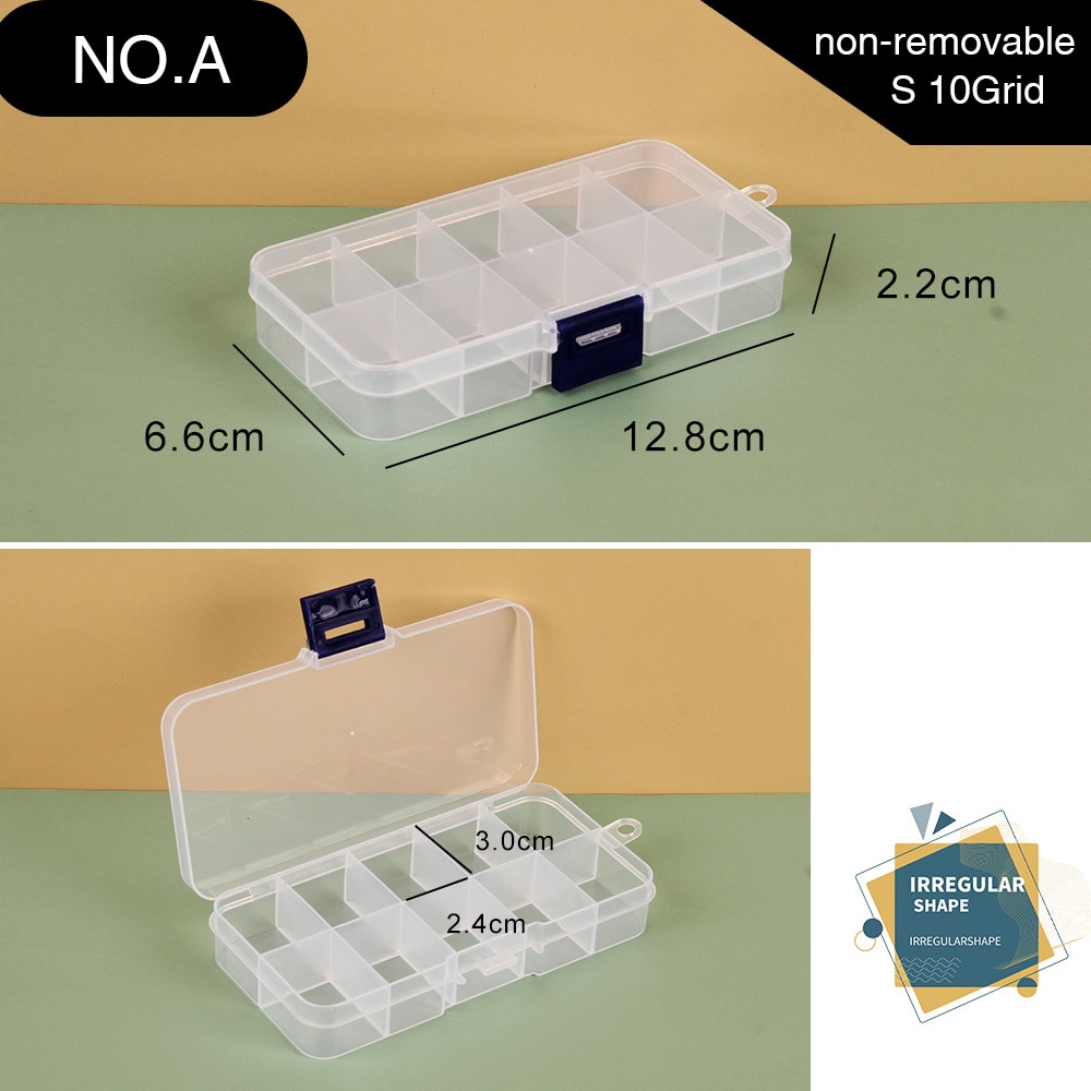 Plastic Storage Box Adjustable 1-36 Grids Compartment Jewelry Earring Bead Screw Holder Case Display Organizer Container: A