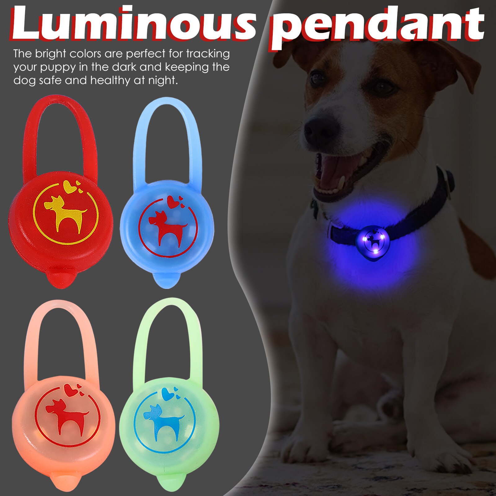 Collar de silicona para perro, luz Led nocturna, resistente al agua, arnés estroboscópico de seguridad para mascotas, luces para caminar