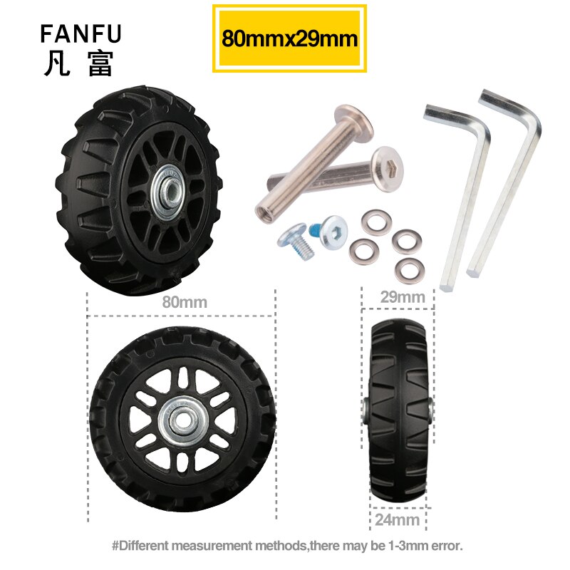 Ersatz Koffer Räder Reparatur Teile für Gepäck 360 Spinner Aufrecht Stumm Hoher Räder für Koffer 1 PCS 2 räder: TKL-80-29