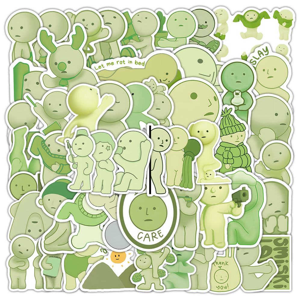 52Pcs Cute Smiski Stickers Smiski Hippers DIY Stickers Scrapbooking Phone Luggage Skateboard Waterproof Decals: Default Title