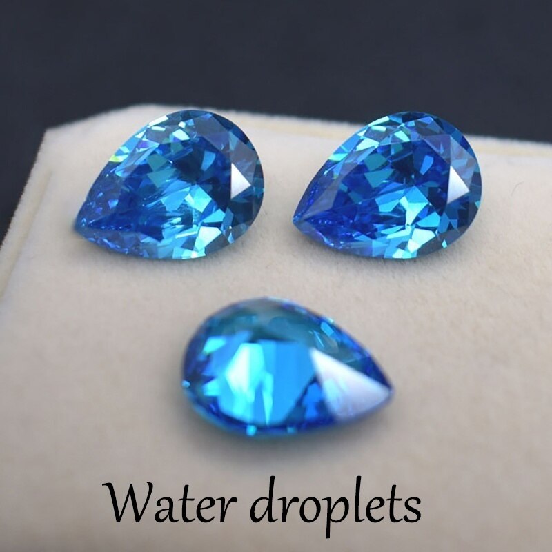 1PCS 8X8mm AAAAA Ceylon Blue Sapphire Gems 4.5ct Cushion Faceted Cut VVS Loose Gemstone Stone of Jewelri: Water droplets-6X8MM