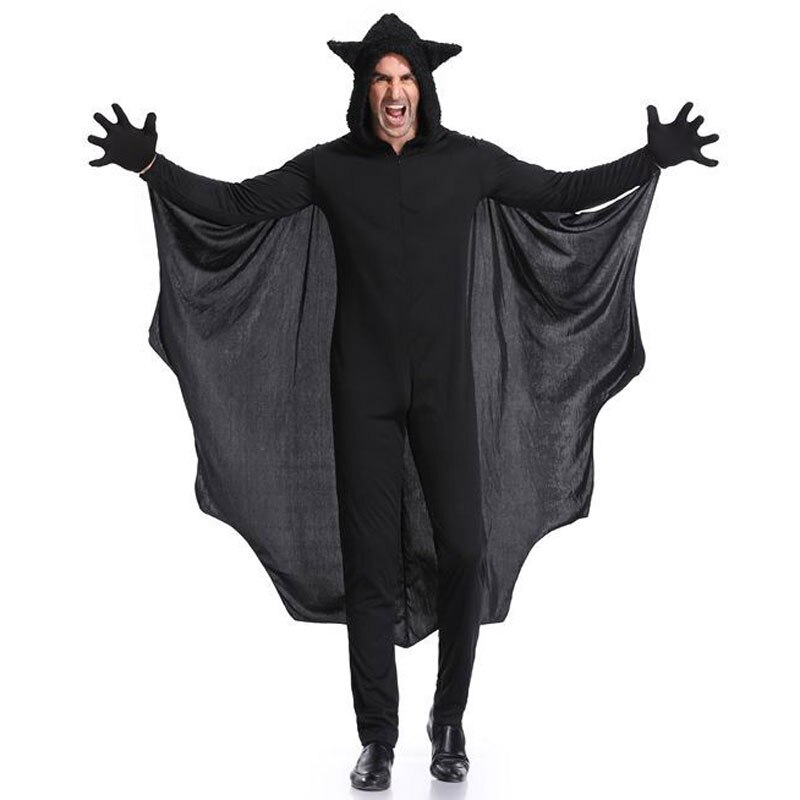 Costumi cosplay per feste di carnevale di Halloween Costume da vampiro pipistrello nero abbinato alla famiglia per bambini adulti Tuta cosplay pipistrello per bambini: M / nero
