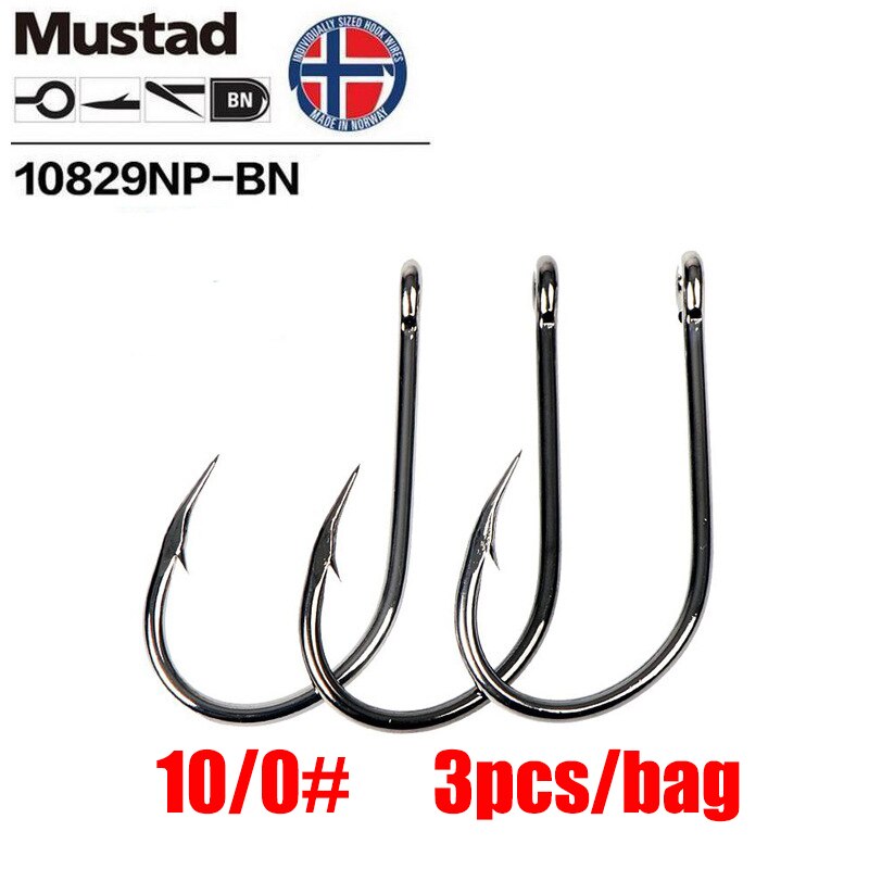 Mustad norge ursprung fiskekrok havsfiske jigg krok jigg beten krokig mun krok ,10829np- bn: 10 0