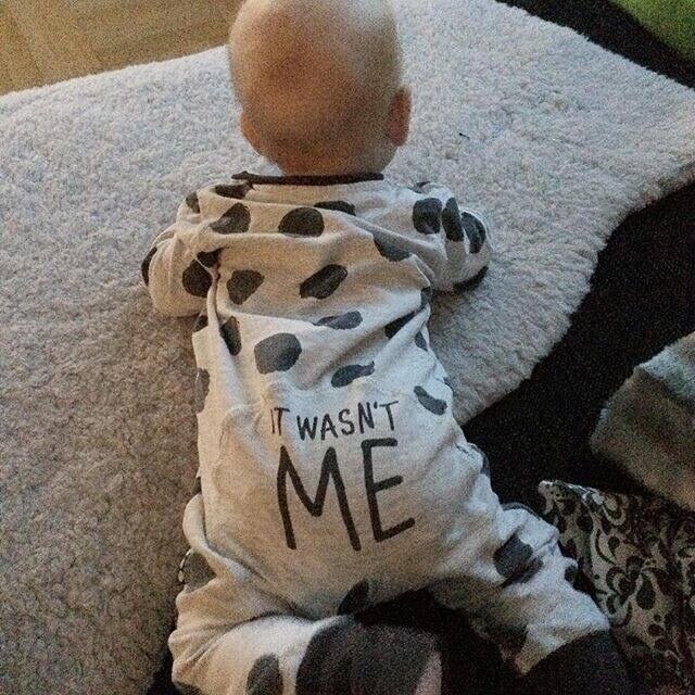Neugeborenen Baby Jungen Mädchen Infant Kleidung Herbst langarm Dot und Brief Kleinkind Overall Kleidung Outfits