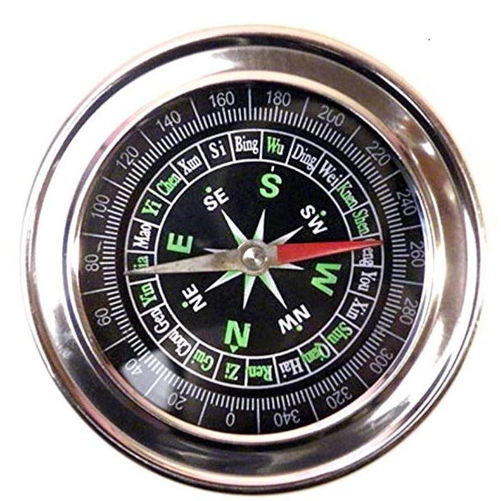 None Size Stainless Steel Directional Magnetic Compass Outdoor Camping: Default Title